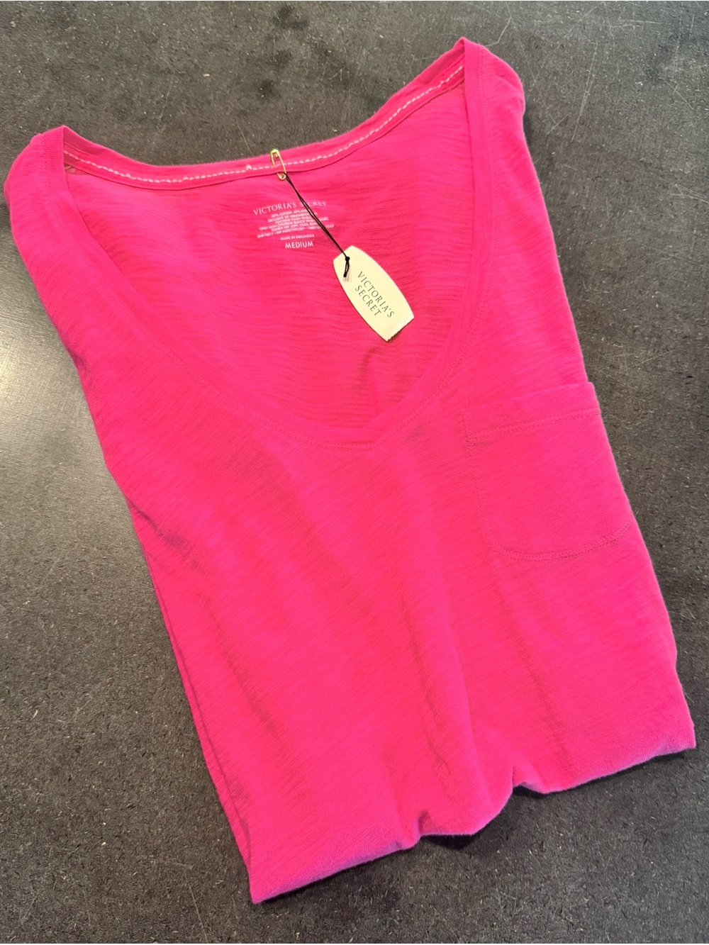 Victoria's Secret Hot Pink V-Neck Pocket Tee - Women’s